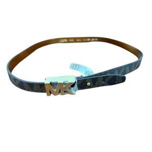 MK MICHAEL KORS SYNTHETIC LEATHER BROWN CLASSIC WOMENS BELT SIZE MEDIUM